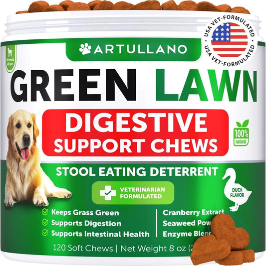 Grass Burn Spot Chews for Dogs 120 Treats Pee Lawn Spot Saver Caused by Dog